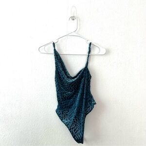 Urban Outfitters asymmetrical velvetty body suit